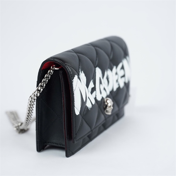 Túi Alexander Mcqueen đen in chữ (613088-494885) sz19 KG+