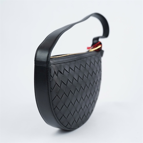 Túi Bottega kẹp nách đen sz15 (miệng túi sz24) (LN) KG+
