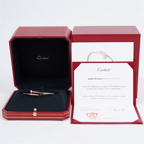 Vòng tay Cartier đinh vàng hồng (668DEK) sz17 KG+