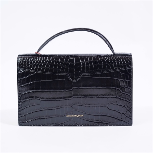 Túi Alexander Mcqueen Handle đen sz24 KG+