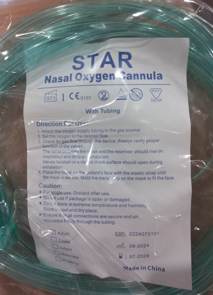 Dây thở oxy 2 nhánh người lớn - Trung Quốc 2