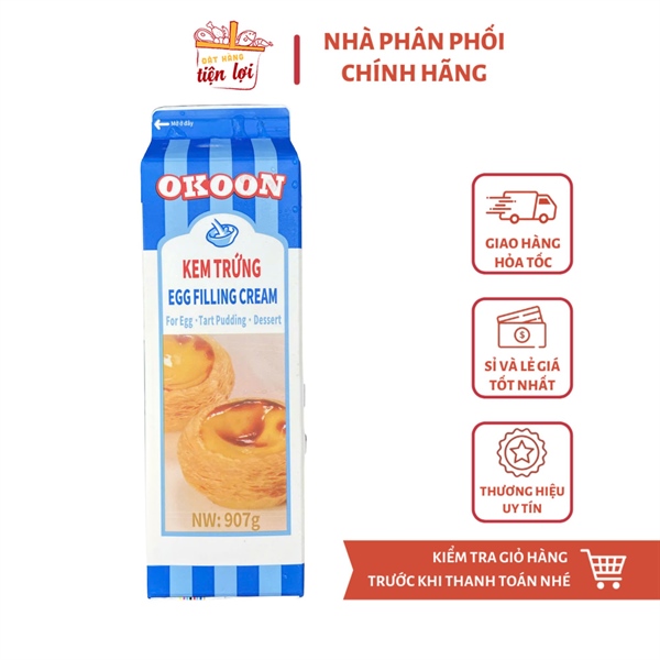 Kem Tart Trứng Okoon 907gr