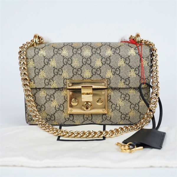 Túi GG Padlock xám kèm 2 chìa (409487-562600) sz20 (BMC)+