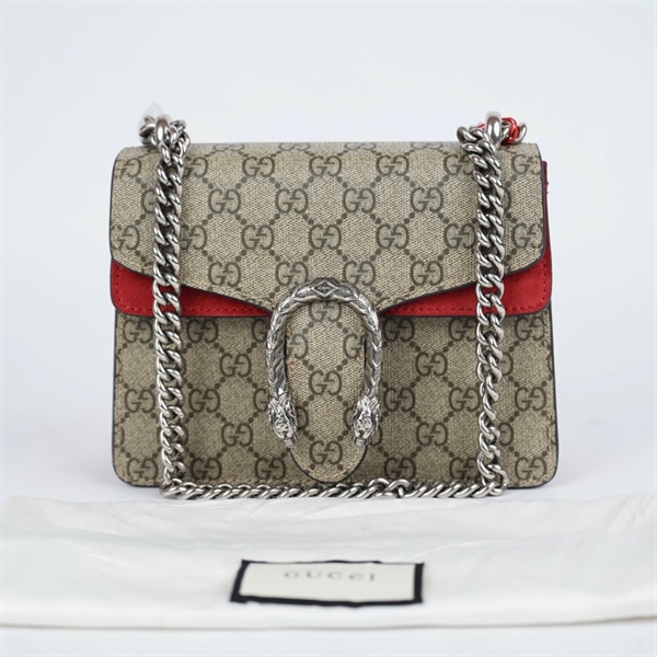 Túi GG Dionysus xám viền đỏ (421970-498879) sz20 (BMC)+