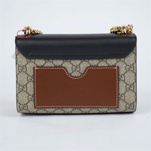 Túi GG Padlock xám nắp đen kèm 2 chìa (409487-524947) sz20 (BMC)+