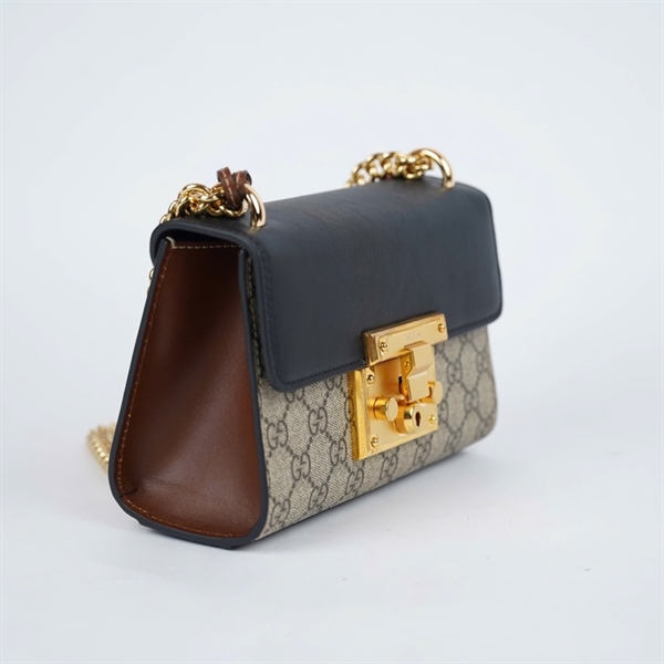 Túi GG Padlock xám nắp đen kèm 2 chìa (409487-524947) sz20 (BMC)+