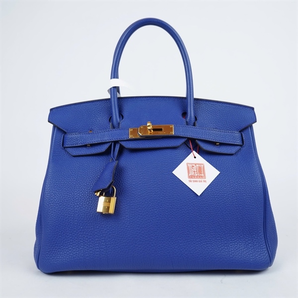 Túi Hermes Birkin xanh kèm ổ+ 2 chìa stamp T(2015) sz30 (A-T) KG+