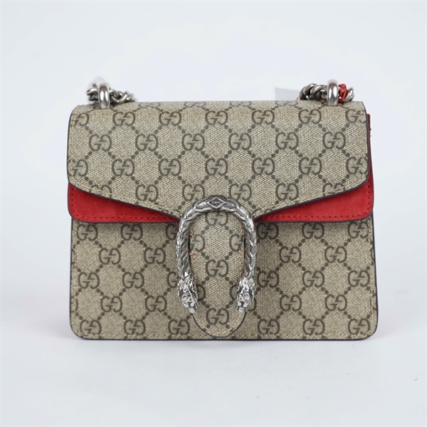 Túi GG Dionysus xám viền đỏ (421970-498879) sz20 (BMC)+