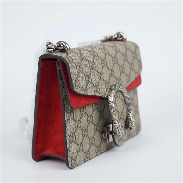 Túi GG Dionysus xám viền đỏ (421970-498879) sz20 (BMC)+