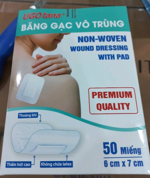 Băng gạc vô trùng Ugotana 6cm x 7cm (Hộp 50 miếng) - Tanaphar