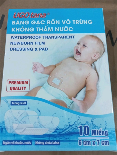 Băng gạc rốn vô trùng không thấm nước Ugotana 6cm x 7cm (Hộp 10 miếng) - Tanaphar