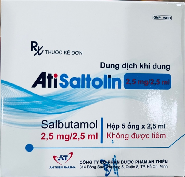 Dung dịch khí dung Atisaltolin 2,5mg/2,5ml (Hộp 5 ống) - An Thiên