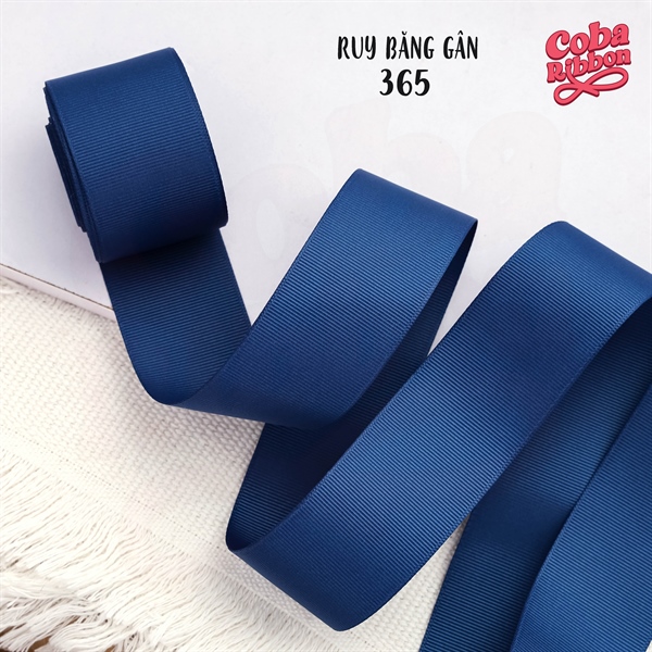 Rộng 38mm - Màu 365 - Ruy băng GÂN cao cấp 2 mặt dày dặn