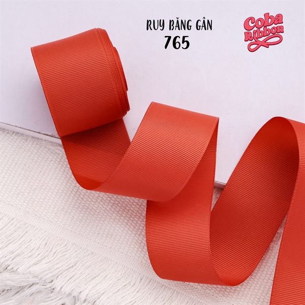 Rộng 16mm - Màu 765 - Ruy băng GÂN cao cấp 2 mặt dày dặn