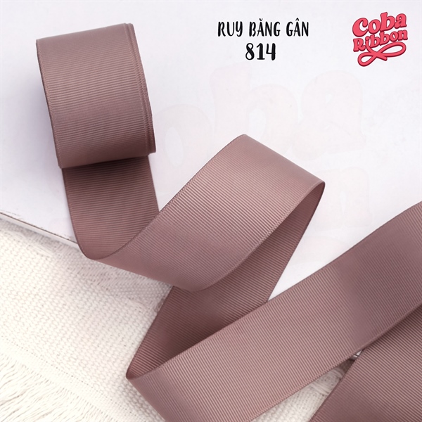 Rộng 9mm - Màu 814 - Ruy băng GÂN cao cấp 2 mặt dày dặn