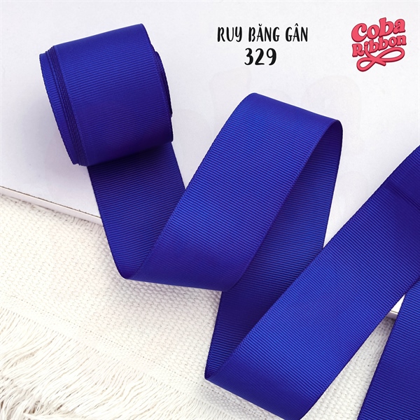 Rộng 38mm - Màu 329 - Ruy băng GÂN cao cấp 2 mặt dày dặn