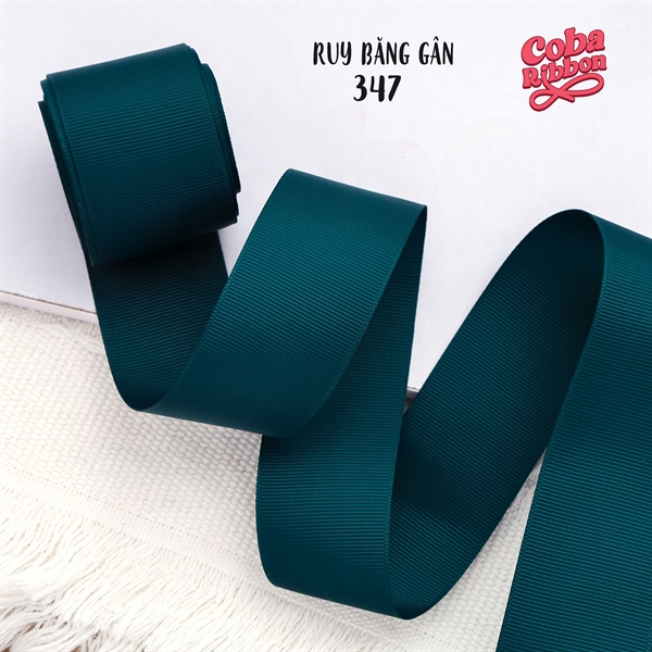 Rộng 9mm - Màu 347 - Ruy băng GÂN cao cấp 2 mặt dày dặn