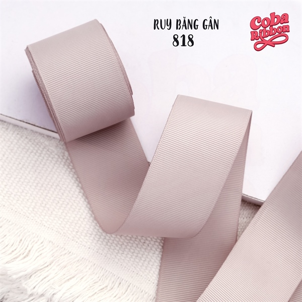 Rộng 6mm - Màu 818 - Ruy băng GÂN cao cấp 2 mặt dày dặn