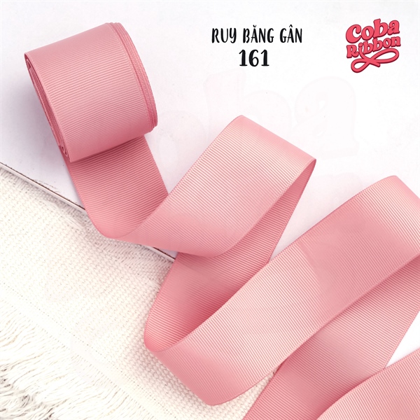 Rộng 9mm - Màu 161 - Ruy băng GÂN cao cấp 2 mặt dày dặn