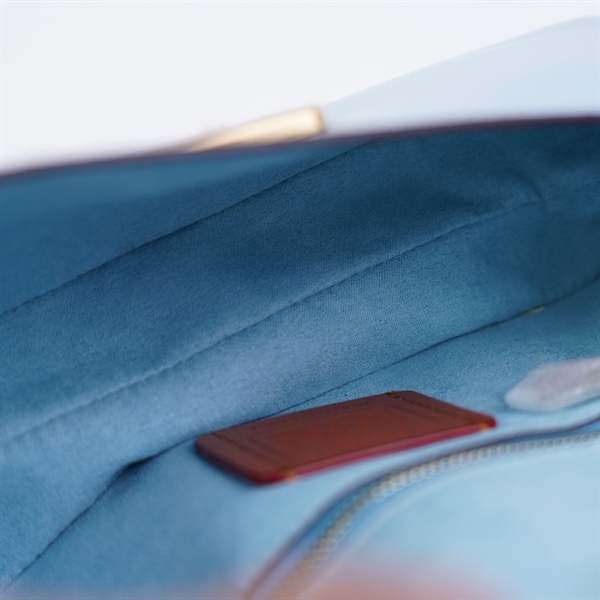 Túi Coach kẹp nách xanh biển 2strap sz26 +