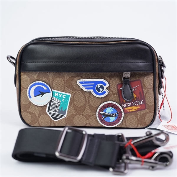 Túi Coach nam nâu in hình sz23 +