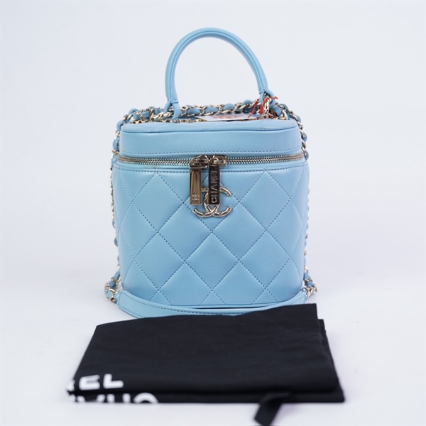 Túi Chanel Vanity xanh (AAUCECC8) sz15 (LTB) KG+