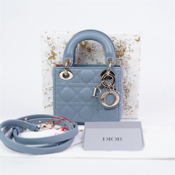 Túi Dior Lady xanh (10-MA-1211) szmicro (LTB) KG+