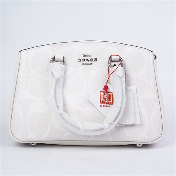 Túi Coach Handle trắng sz27 +