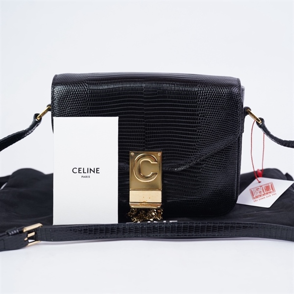 Túi Celine Lizard đen sz17 (BMC) KG+
