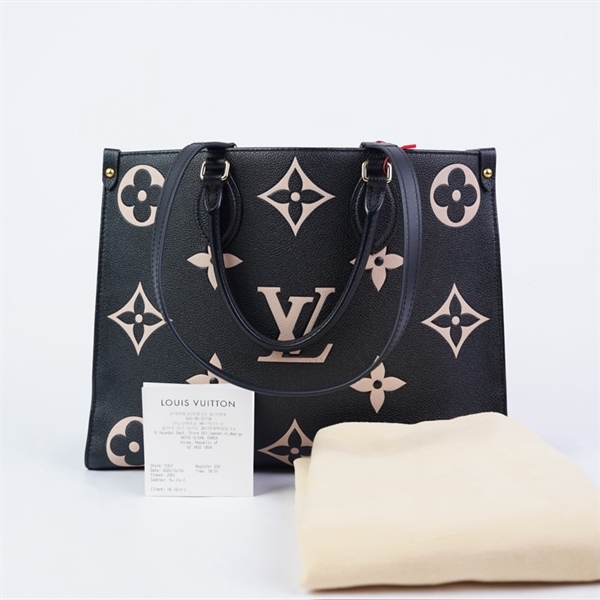Túi LV Onthego đen hoa trắng (DU3250) sz34 (BMC) KG+