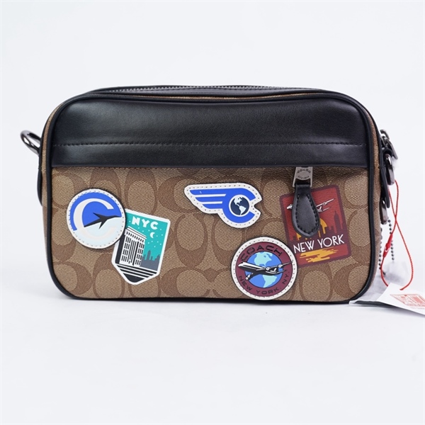 Túi Coach nam nâu in hình sz23 +