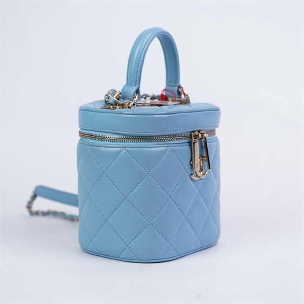 Túi Chanel Vanity xanh (AAUCECC8) sz15 (LTB) KG+