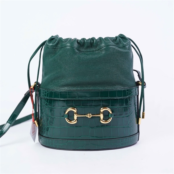 Túi GG Burket xanh đậm (H032228884) (PN) +