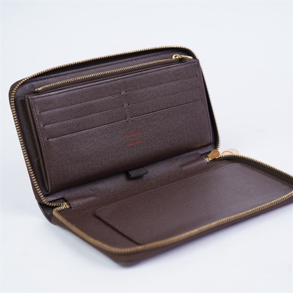Ví LV ô vuông nâu có khóa zip (LT) KG+