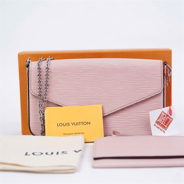 Túi LV Felicie Pochette hồng kèm 2 ví sz21 +