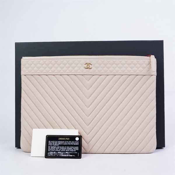 Túi Chanel Clutch nude (24895769) sz34 (LTB) KG+