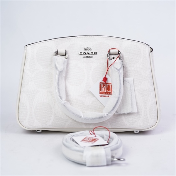 Túi Coach Handle trắng sz27 +
