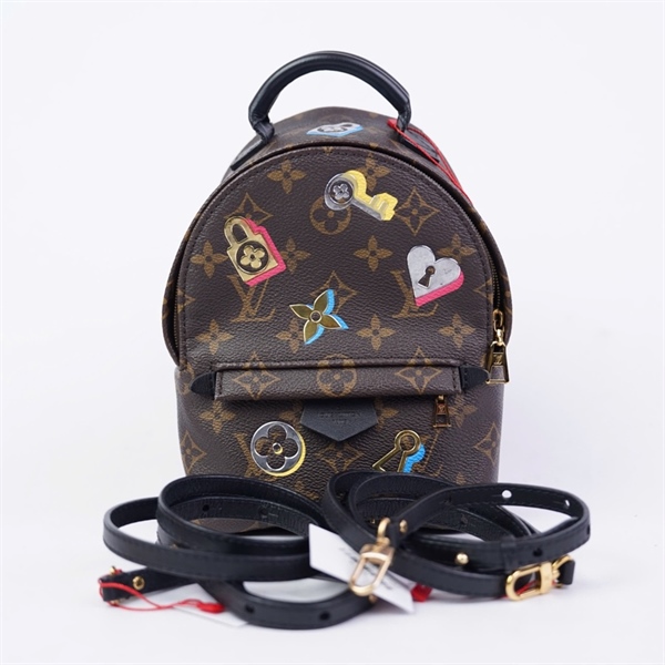 Balo LV hoa nâu in hình 2 strap (FL4148) (BMC) KG+