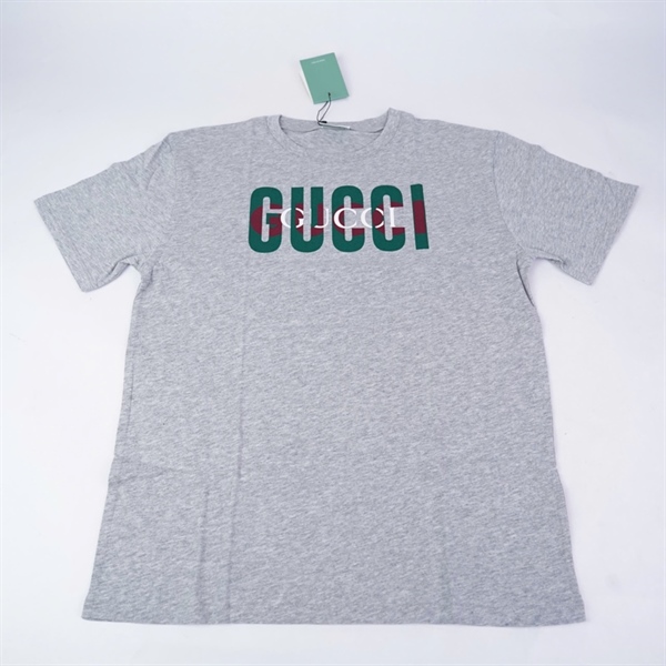 Áo thun GG xám in chữ Gucci (PN) +