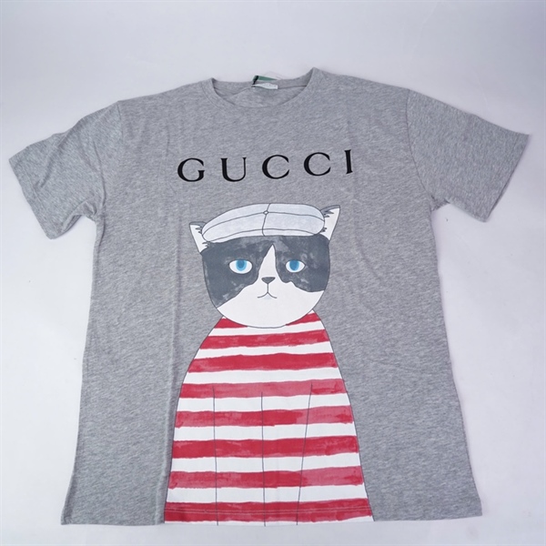 Áo thun GG xám in hình mèo (PN) +