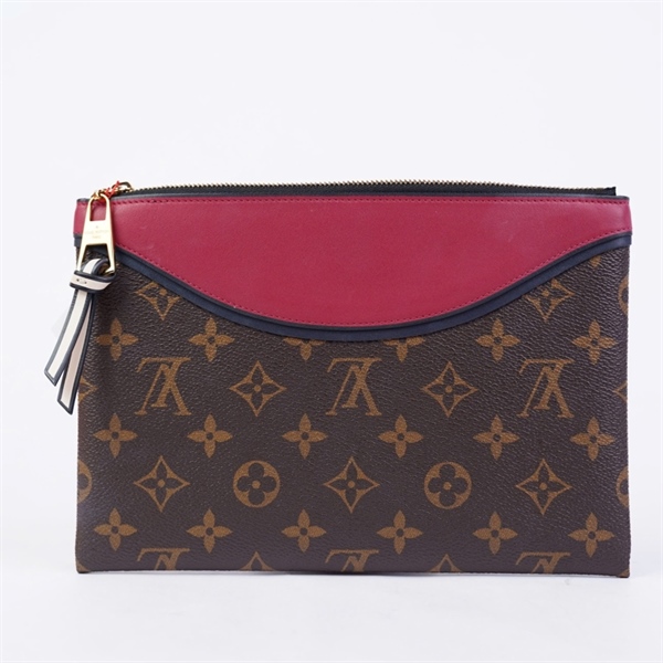 Túi LV Clutch hoa nâu pha đỏ sz23 (PN) +