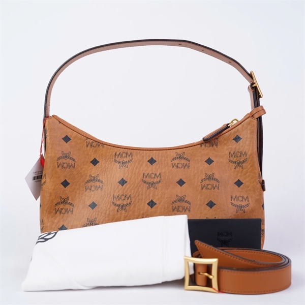 Túi MCM kẹp nách nâu kèm ổ+ 2 chìa sz26 KG+