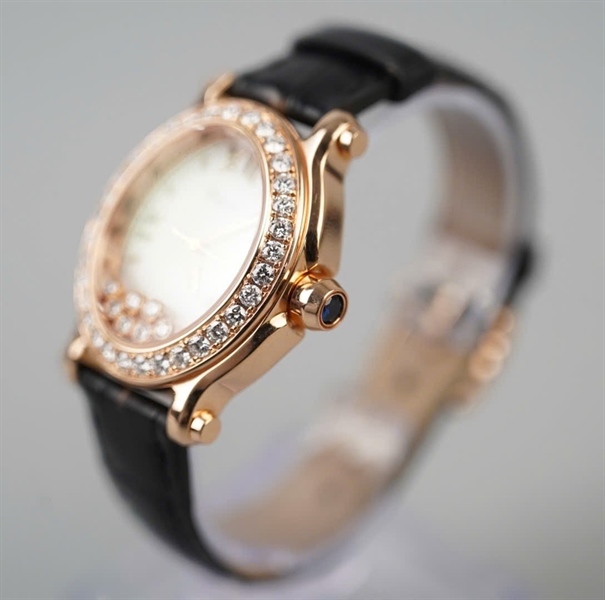 Đồng hồ Chopard đen mặt oval (1832515-5360) sz32 (HC) KG+