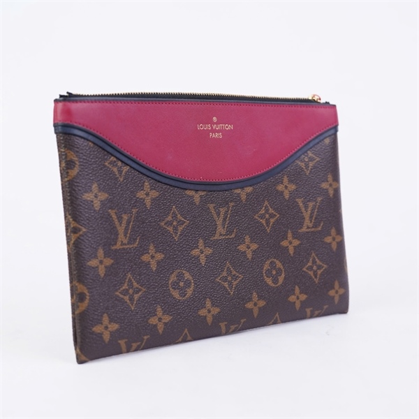 Túi LV Clutch hoa nâu pha đỏ sz23 (PN) +