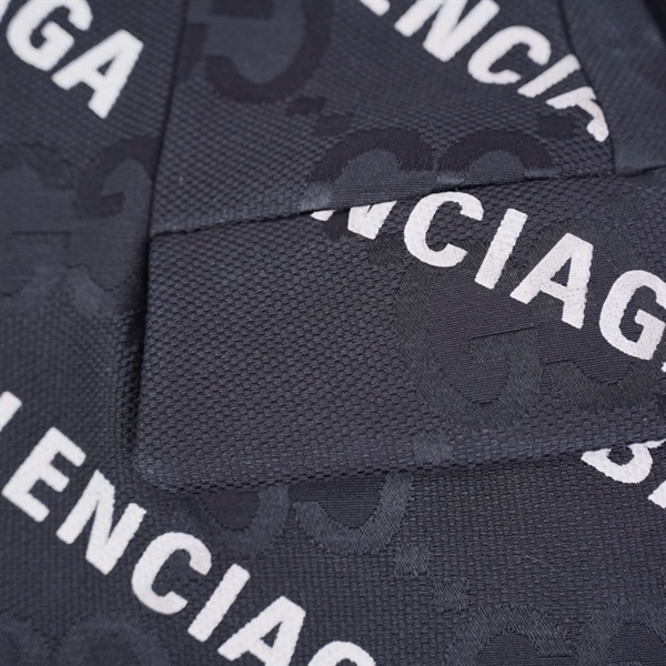 Áo khoác Balenciaga đen in logo (PN) +