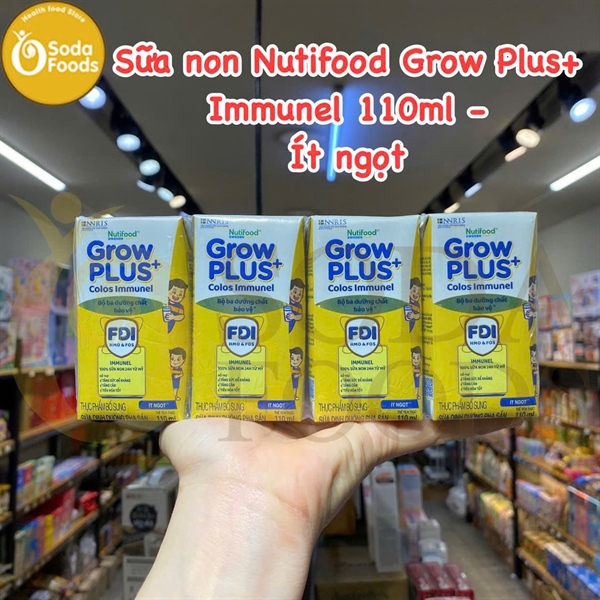 Sữa non Nutifood Grow Plus+ Immunel 110ml - Ít Ngọt