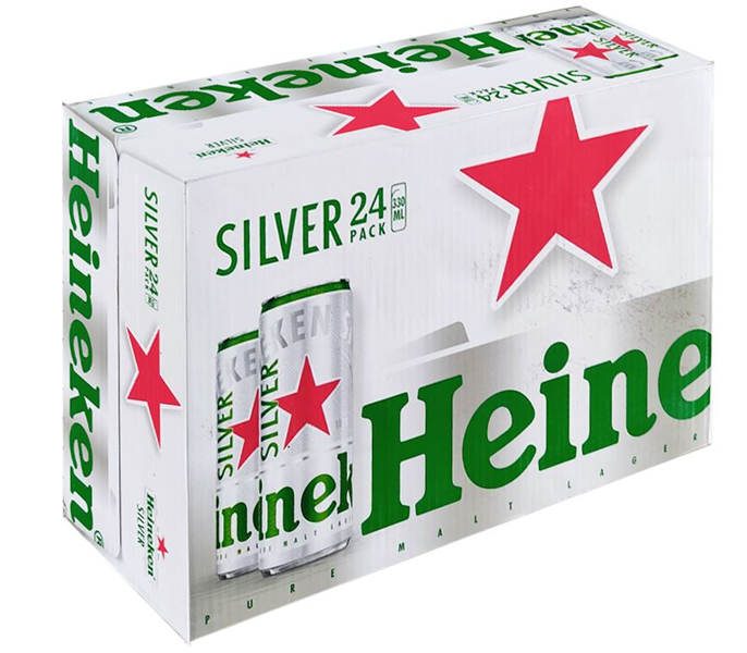 Bia HEINEKEN bạc lon 330 ml 24 lon / thùng