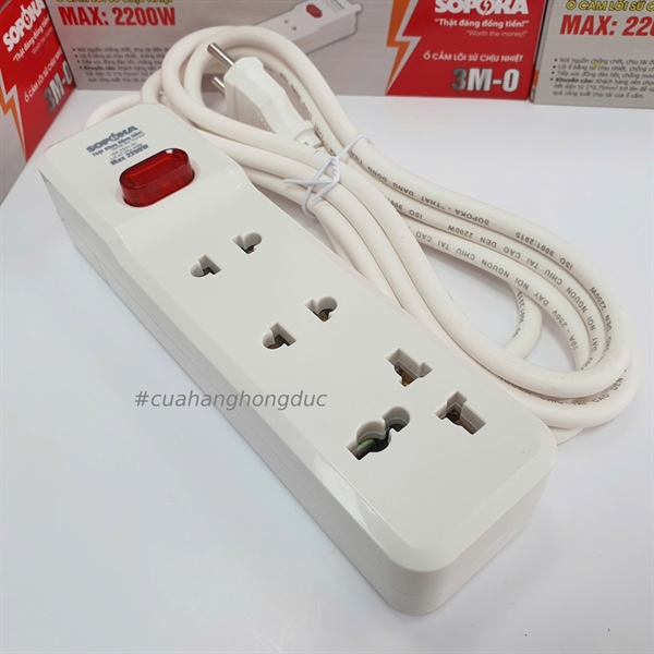 Ổ cắm lõi sứ chống cháy 2200W 3M2-3