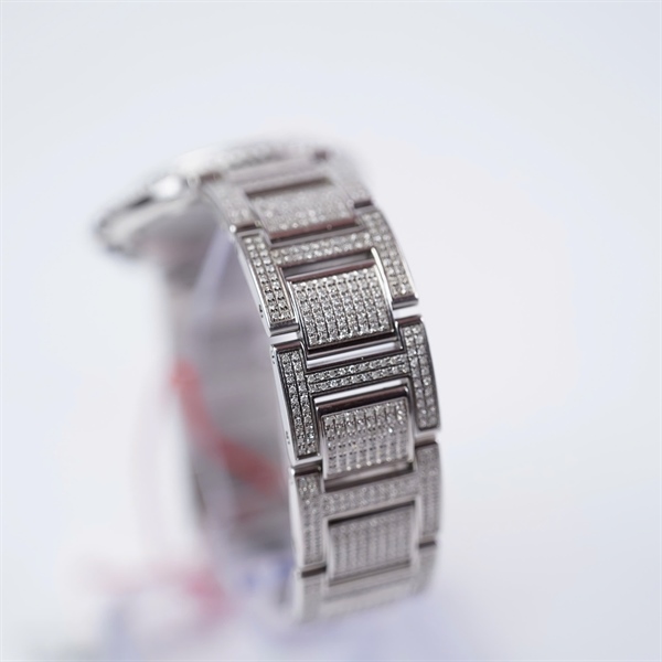 Đồng hồ Cartier bạc mặt tròn kim độ (298931TX) sz30 (HC) KG+