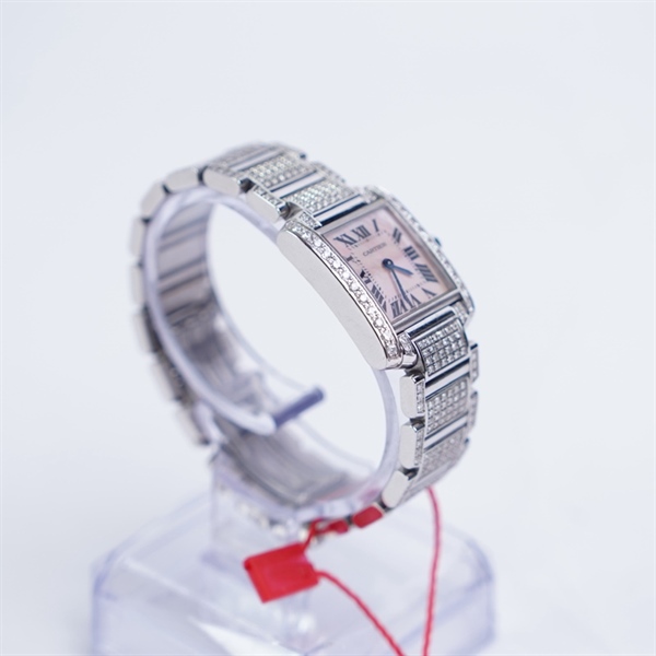 Đồng hồ Cartier bạc mặt hồng kim độ (699668RX) sz24 (HC) KG+